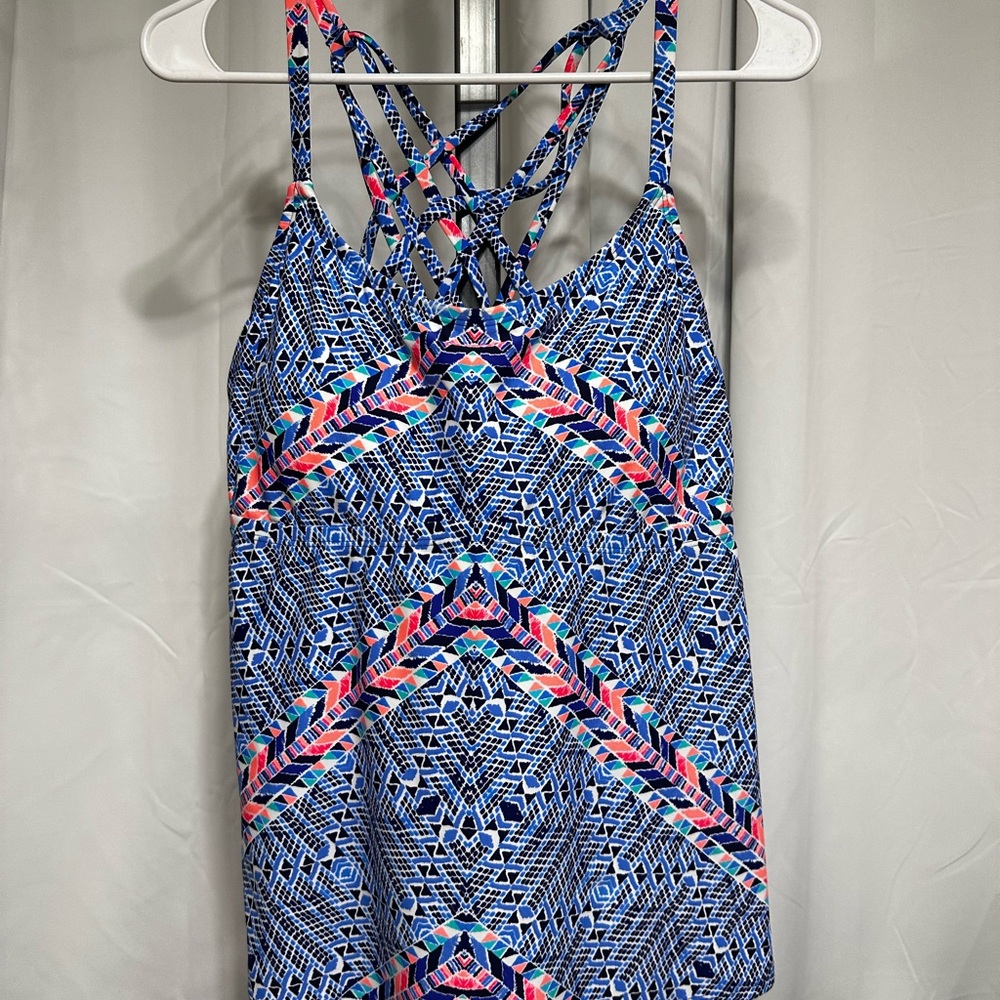 Tropical Ocean Blue Mix Comfortable Tankini Top